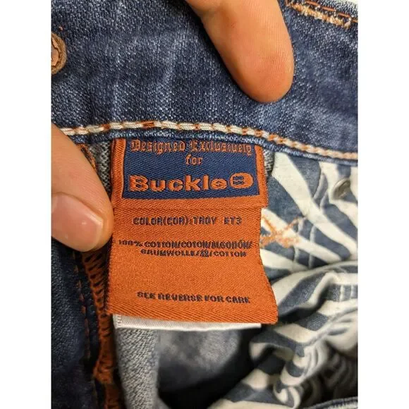 Buckle Rock Revival Troy Relaxed Straight Jeans Mens Size 34 Blue‎ Denim Western